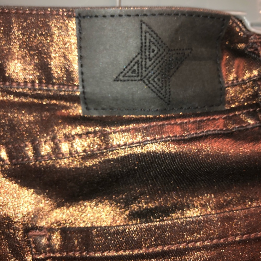 BCBG METALLIC COPPER JEANS